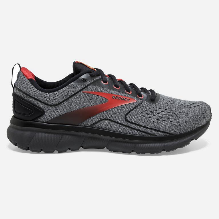 Brooks Transmit 3 Hardloopschoenen voor Heren Grijs/Zwart/Rood (XYUHK-6037)